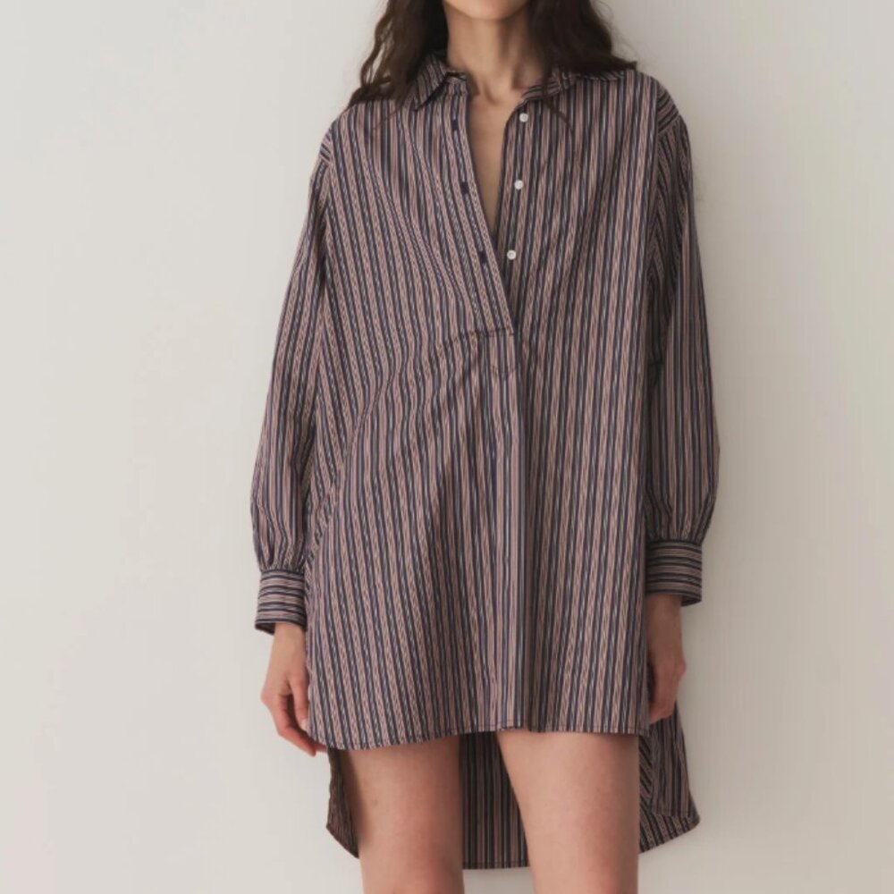 Doen Jora Dress in San Marino Stripe Sz L - Picture 1 of 5